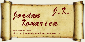 Jordan Komarica vizit kartica